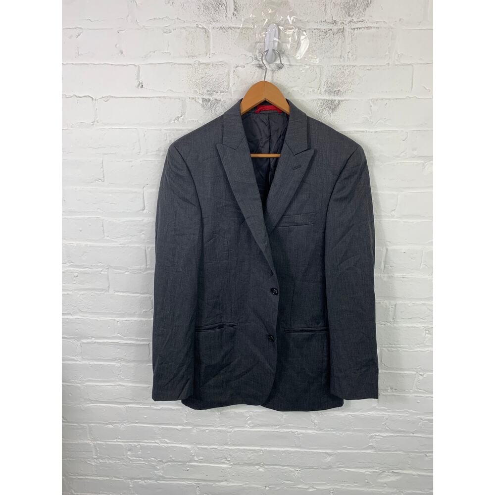 Alfani Men's Wool Blend Two Button Blazer Jacket Long Sleeve Gray Size 38R